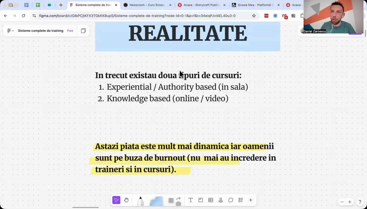 Daniel Zărnescu arată „Cursanții cer ghidaj de la trainer, nu încă un video” în Școala de Scris